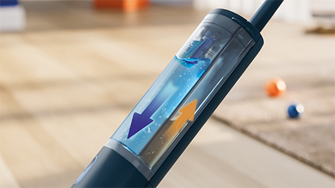 Der Philips OneUp elektrische Wischmopp verf&uuml;gt &uuml;ber 2 separate Beh&auml;lter