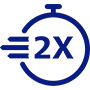 Symbol f&uuml;r 2&nbsp;x schnellere Wischgeschwindigkeit