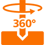 Symbol f&uuml;r um 360&nbsp;Grad drehbares Scharnier